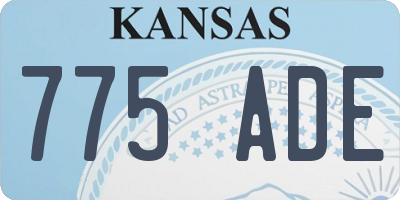 KS license plate 775ADE