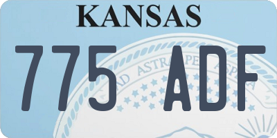 KS license plate 775ADF