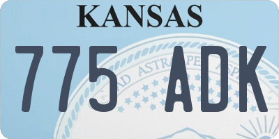 KS license plate 775ADK