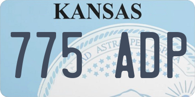 KS license plate 775ADP