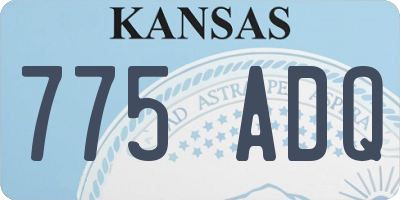 KS license plate 775ADQ