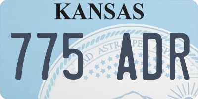 KS license plate 775ADR