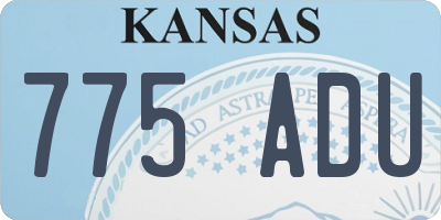 KS license plate 775ADU