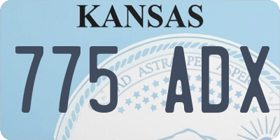 KS license plate 775ADX