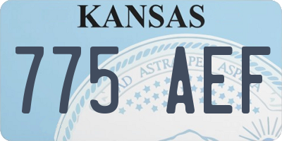 KS license plate 775AEF