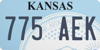 KS license plate 775AEK