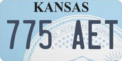 KS license plate 775AET