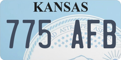 KS license plate 775AFB