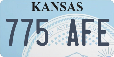 KS license plate 775AFE