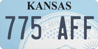KS license plate 775AFF