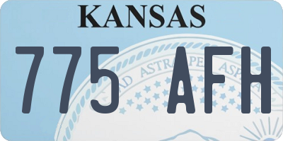 KS license plate 775AFH