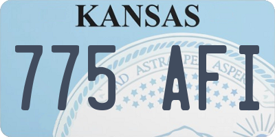 KS license plate 775AFI