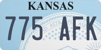 KS license plate 775AFK