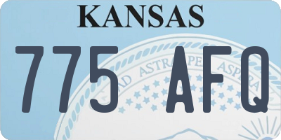 KS license plate 775AFQ