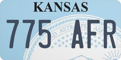 KS license plate 775AFR