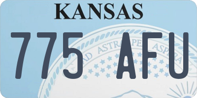 KS license plate 775AFU