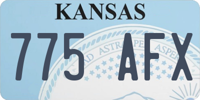 KS license plate 775AFX