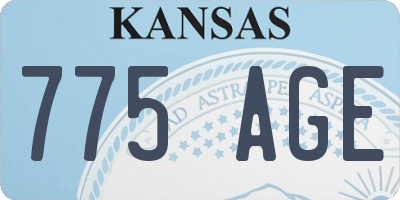 KS license plate 775AGE