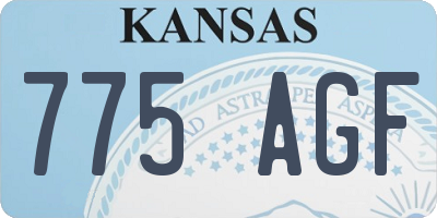 KS license plate 775AGF