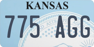 KS license plate 775AGG