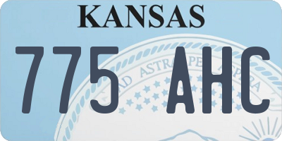 KS license plate 775AHC