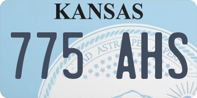 KS license plate 775AHS