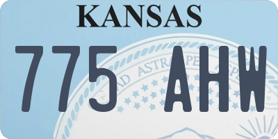 KS license plate 775AHW