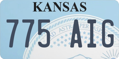 KS license plate 775AIG