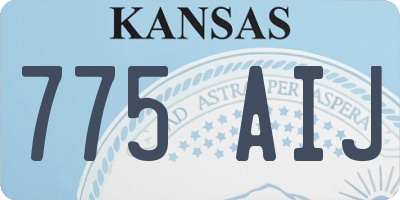 KS license plate 775AIJ