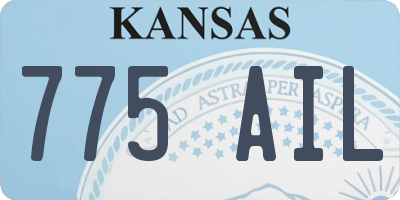 KS license plate 775AIL