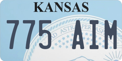 KS license plate 775AIM