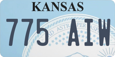 KS license plate 775AIW