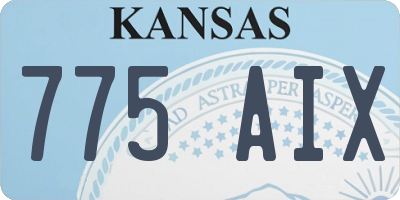 KS license plate 775AIX