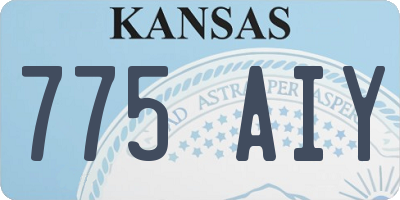 KS license plate 775AIY