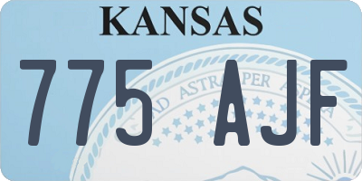 KS license plate 775AJF