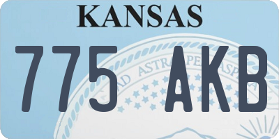 KS license plate 775AKB