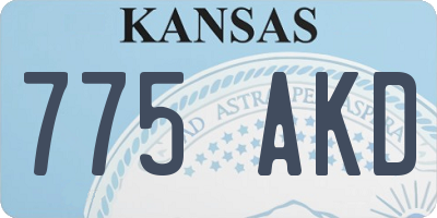 KS license plate 775AKD