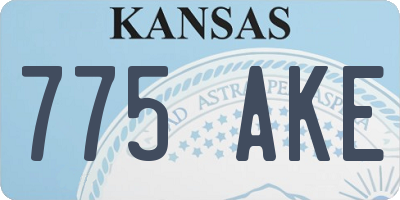 KS license plate 775AKE