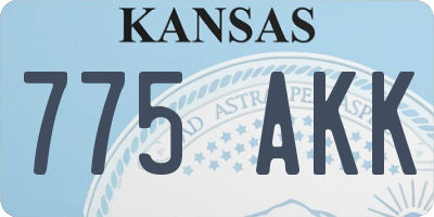 KS license plate 775AKK