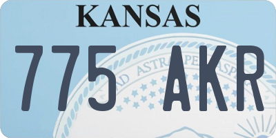 KS license plate 775AKR