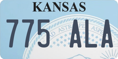 KS license plate 775ALA