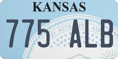 KS license plate 775ALB