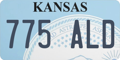 KS license plate 775ALD