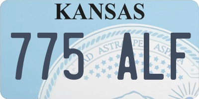 KS license plate 775ALF
