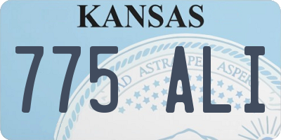 KS license plate 775ALI