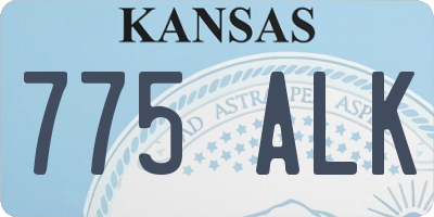 KS license plate 775ALK