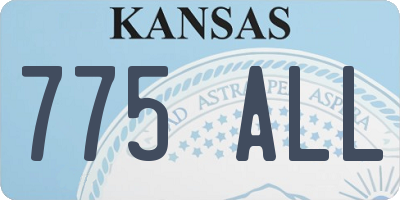 KS license plate 775ALL