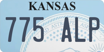 KS license plate 775ALP