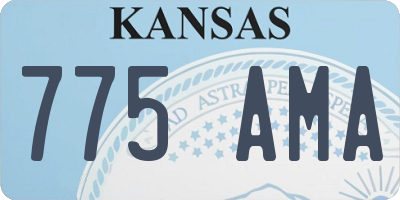 KS license plate 775AMA