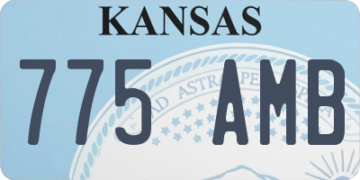 KS license plate 775AMB